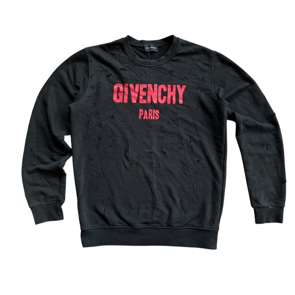 Givenchy Other - Givenchy Paris Distressed Black Crewneck Sweatshirt Size S